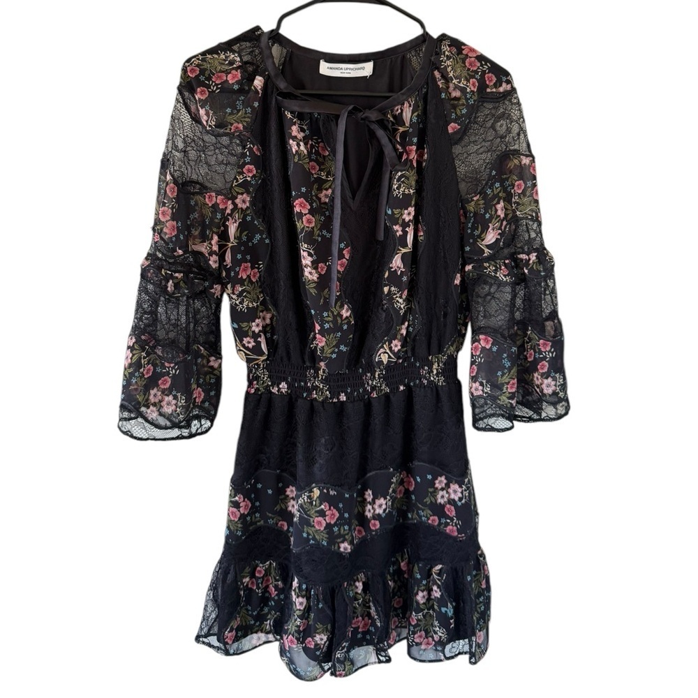 Amanda Uprichard Floral Lace Mini Dress
